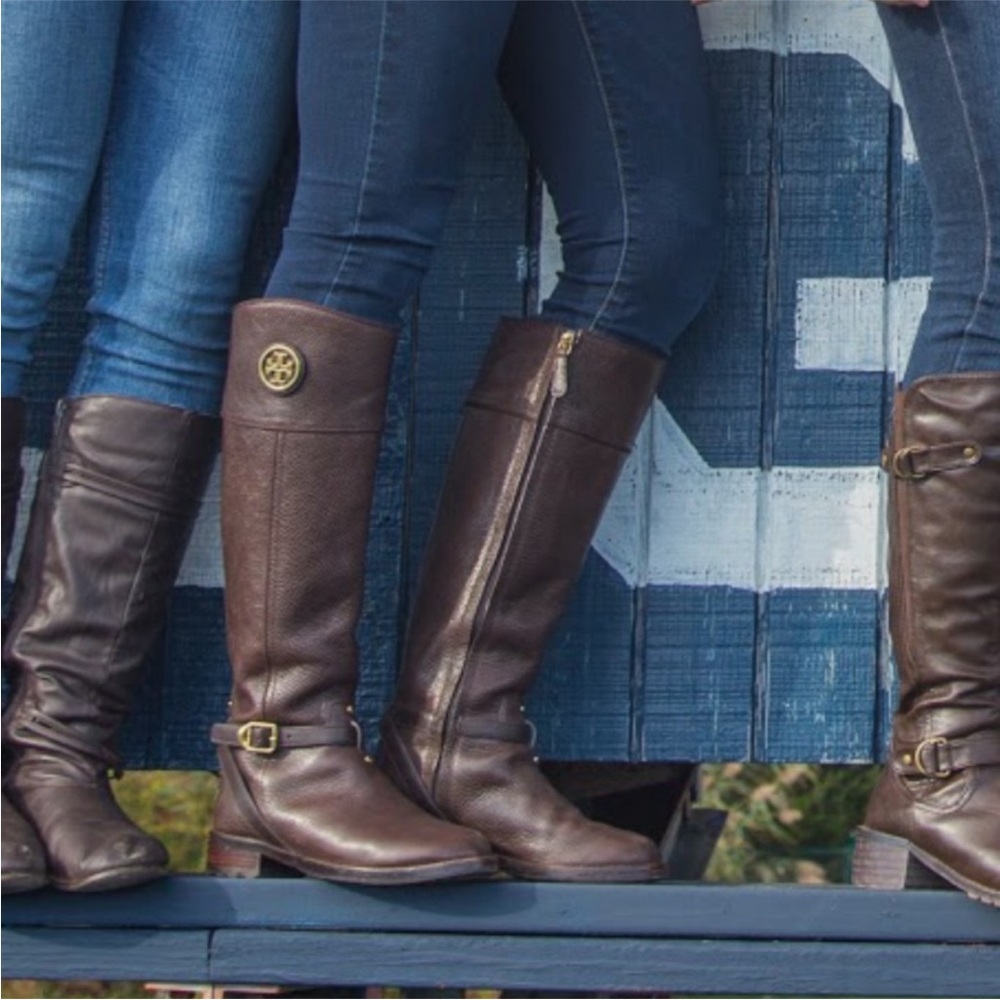 Tory Burch dark brown leather riding boots-7.5